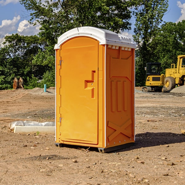 how often are the portable restrooms cleaned and serviced during a rental period in Wood Lake MN